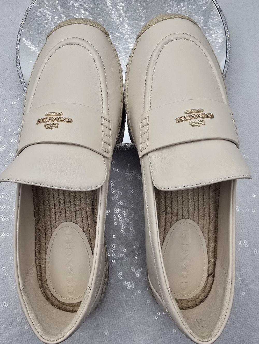 Coach Leather Loafer Espadrille Slip-on Women's 8.5 - Picture 6 of 10